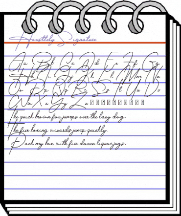 Housttely Signature Regular animated font preview