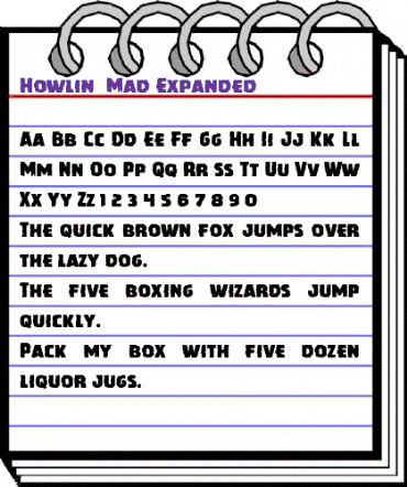 Howlin' Mad Expanded Expanded animated font preview