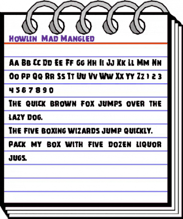 Howlin' Mad Mangled Regular animated font preview