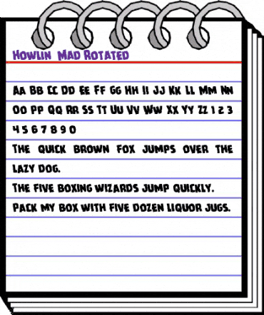 Howlin' Mad Rotated Regular animated font preview