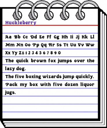 Huckleberry Regular animated font preview