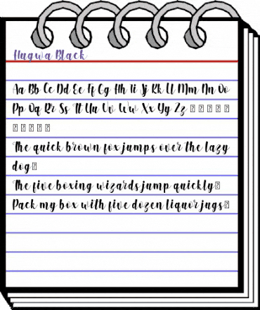 Hugwa Black animated font preview