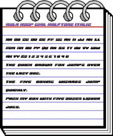 Hula Hoop Girl Halftone Italic Italic animated font preview