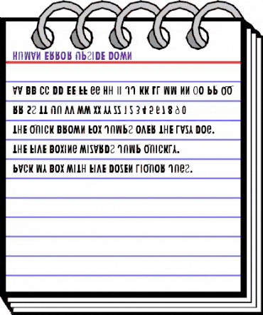 Human Error Upside Down Regular animated font preview