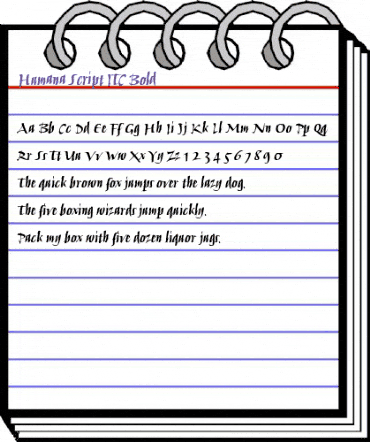 Humana Script ITC Bold animated font preview