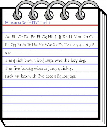 Humana Serif ITC Light animated font preview