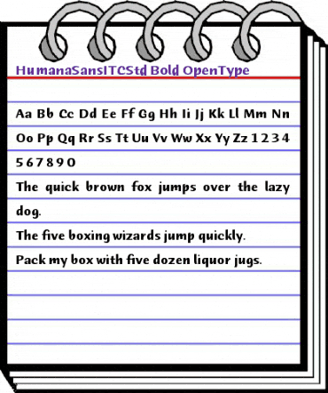 Humana Sans ITC Std Bold animated font preview