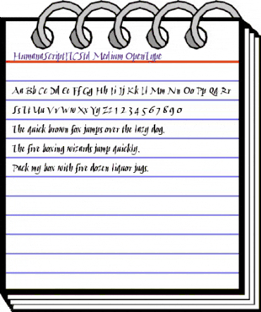 Humana Script ITC Std Medium animated font preview