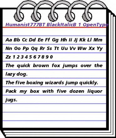 Humanist 777 Black Italic animated font preview Humanist 777 Black Italic animated font preview