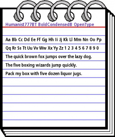 Humanist 777 Bold Condensed animated font preview Humanist 777 Bold Condensed animated font preview