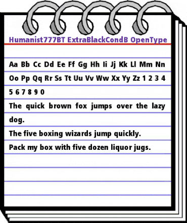 Humanist 777 Extra Black Condensed animated font preview Humanist 777 Extra Black Condensed animated font preview