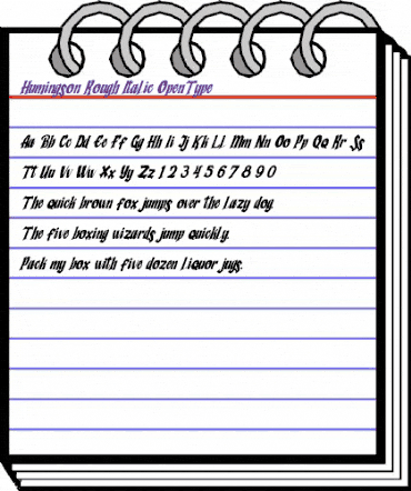 Humingson Rough Italic Italic animated font preview