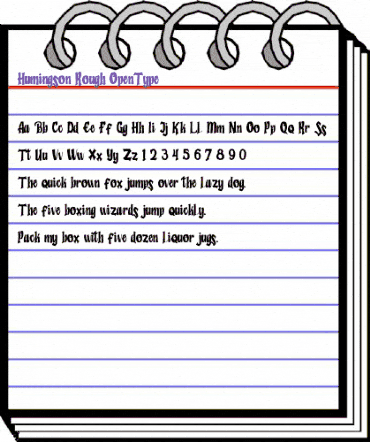 Humingson Rough Regular animated font preview