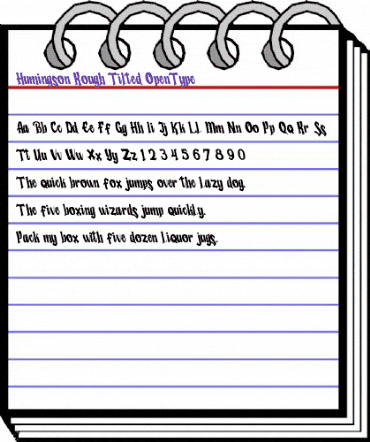 Humingson Rough Tilted Regular animated font preview