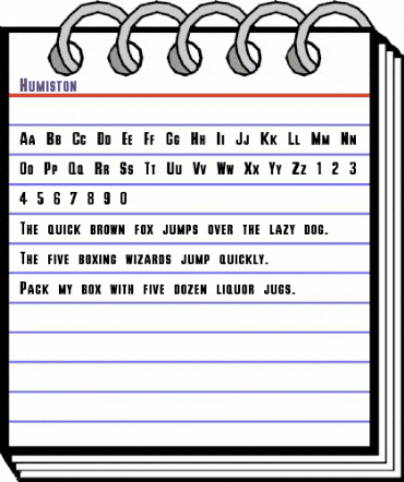 Humiston Regular animated font preview