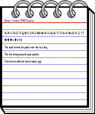 Hungry Zombie DEMO Regular animated font preview