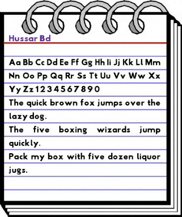 Hussar Bd animated font preview
