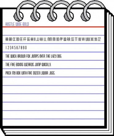 Hustle Wide Bold animated font preview