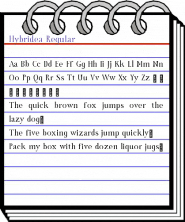 Hybridea Regular animated font preview