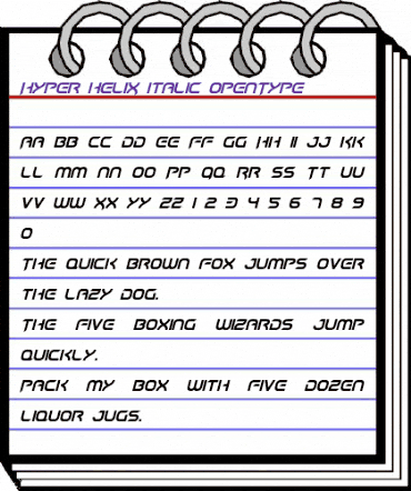 Hyper heliX Italic animated font preview