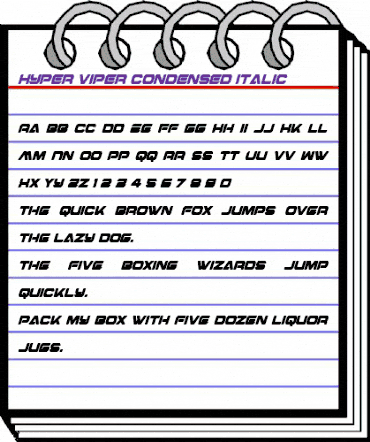 Hyper Viper Condensed Italic Condensed Italic animated font preview