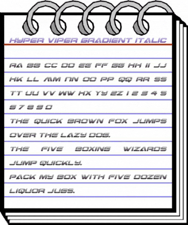 Hyper Viper Gradient Italic Italic animated font preview