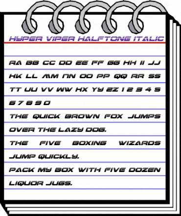 Hyper Viper Halftone Italic Italic animated font preview