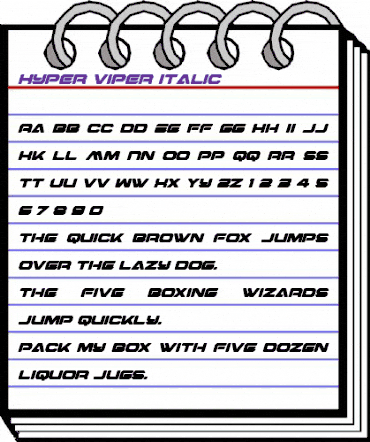 Hyper Viper Italic Italic animated font preview