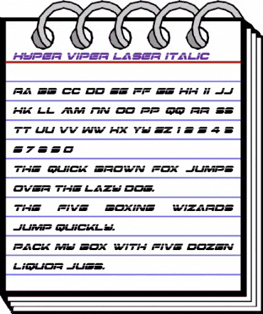 Hyper Viper Laser Italic Italic animated font preview