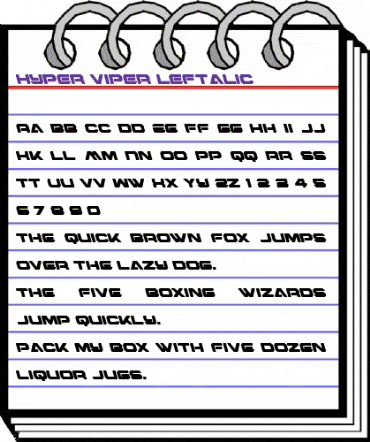 Hyper Viper Leftalic Italic animated font preview Hyper Viper Leftalic Italic animated font preview