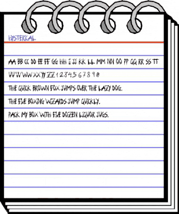 Hysterical Regular animated font preview Hysterical Regular animated font preview