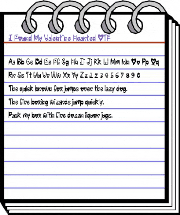I Found My Valentine Hearted Regular animated font preview