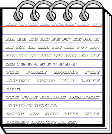 Iapetus 3D Italic Italic animated font preview