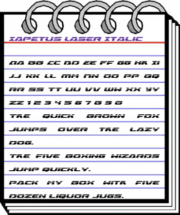 Iapetus Laser Italic Italic animated font preview