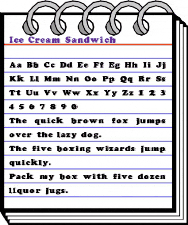 Ice Cream Sandwich Normal animated font preview Ice Cream Sandwich Normal animated font preview