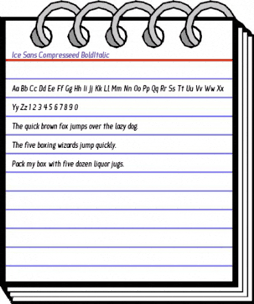 Ice Sans Compressed BoldItalic animated font preview