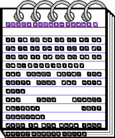 Icons Social Media 1 Regular animated font preview