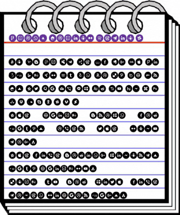Icons Social Media 8 Regular animated font preview