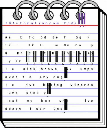IDAutomation.com Code39 Regular animated font preview