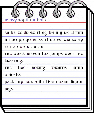 Idiosynoptium Regular animated font preview