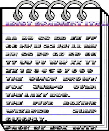 Idiot Gradient Italic animated font preview Idiot Gradient Italic animated font preview