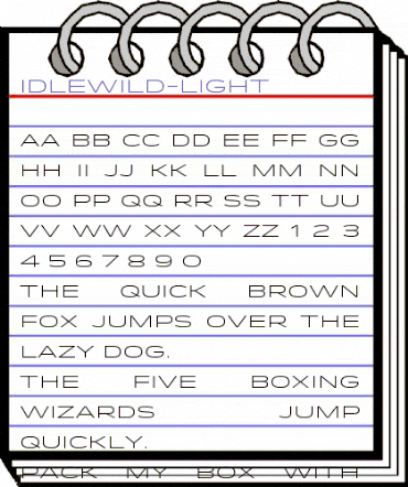 Idlewild Light animated font preview