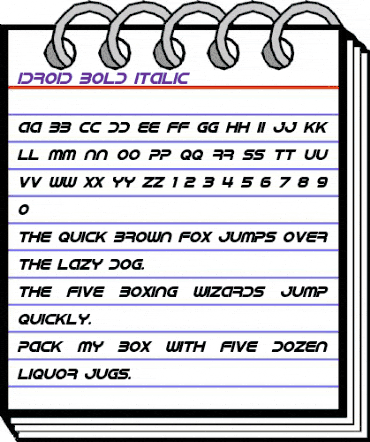 IDroid Bold Italic animated font preview IDroid Bold Italic animated font preview