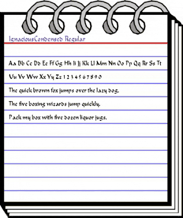 IgnaciousCondensed Regular animated font preview