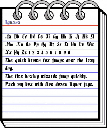 Iguana Regular animated font preview Iguana Regular animated font preview