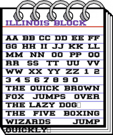 ILLINOIS block Regular animated font preview