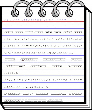 Illumino 3D Italic Italic animated font preview