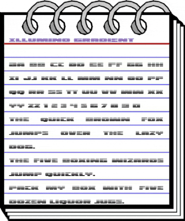 Illumino Gradient Regular animated font preview