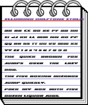 Illumino Halftone Italic Italic animated font preview