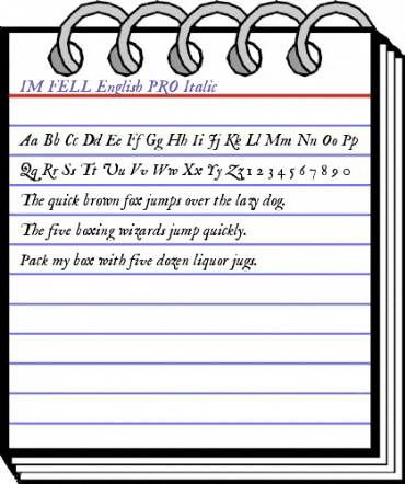 IM FELL English PRO Italic animated font preview IM FELL English PRO Italic animated font preview